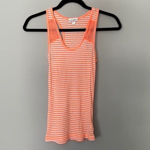 Orange and White Striped Tank Top, Large (Juniors)